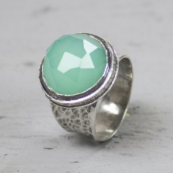 JEH ZILVEREN RING MET GROENE KWARTS - 176228 JEH ZILVEREN RING MET GROENE KWARTS - 176228