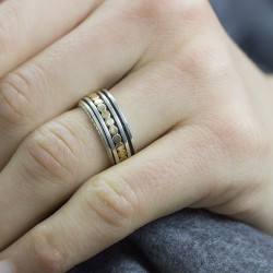 JEH ZILVEREN RING MET GOLDFILLED CLASSIC - 227410 JEH ZILVEREN RING MET GOLDFILLED CLASSIC - 227410