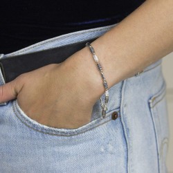 JEH ZILVEREN ARMBAND ZILVER WIT EN OXY + GOLDFILLED - 226596