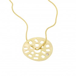 JEH GOUDEN COLLIER MET HANGER 14CRT EN 0.02CRT BRILJANT - 201052 JEH GOUDEN COLLIER MET HANGER 14CRT EN 0.02CRT BRILJANT - 201052