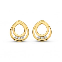 BERNSTEIN GOUDEN OORKNOPPEN MET BILJANT - 225897