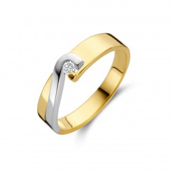 BERNSTEIN BICOLOR GOUDEN RING MET BRILJANT - 217733 BERNSTEIN BICOLOR GOUDEN RING MET BRILJANT - 217733