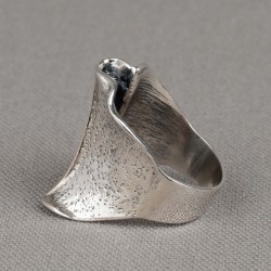 JEH ZILVEREN RING MET VERTICALE BAND 9 KARAAT GOUD - 207024