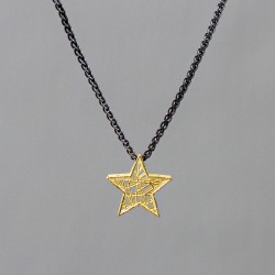 JEH COLLIER MET GOUD OP ZILVER HANGER A STAR IN THE DARKEST NIGHT - 214712 JEH COLLIER MET GOUD OP ZILVER HANGER A STAR IN THE DARKEST NIGHT - 214712