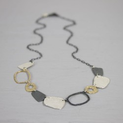 JEH COLLIER WIT OXY EN ZILVER VERGULD HAPPY - 214410
