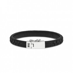 SILK LEDEREN ARMBAND MET ZILVEREN SLOT [19CM] - 216653