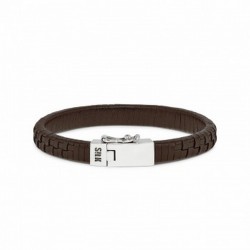 SILK LEDEREN ARMBAND MET ZILVEREN SLOT [20CM] - 219868