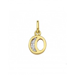 GOUDEN ALFABET MET CUBIC ZIRKONIA - LETTER O - 215573 GOUDEN ALFABET MET CUBIC ZIRKONIA - LETTER O - 215573