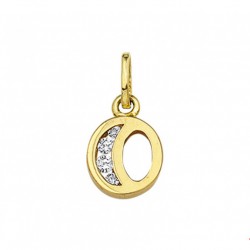 GOUDEN ALFABET MET CUBIC ZIRKONIA - LETTER O - 215573 GOUDEN ALFABET MET CUBIC ZIRKONIA - LETTER O - 215573