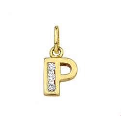 GOUDEN ALFABET MET CUBIC ZIRKONIA - LETTER P - 215577 GOUDEN ALFABET MET CUBIC ZIRKONIA - LETTER P - 215577