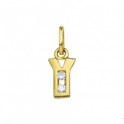 GOUDEN ALFABET MET CUBIC ZIRKONIA - LETTER Y - 215575 GOUDEN ALFABET MET CUBIC ZIRKONIA - LETTER Y - 215575