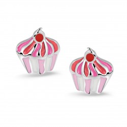 BELLINI ZILVEREN OORKNOPPEN - ROZE CUPCAKES - 575.010 - 195498 BELLINI ZILVEREN OORKNOPPEN - ROZE CUPCAKES - 575.010 - 195498