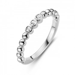 ROSA DI LUCA ZILVEREN BOLLETJES RING MET ZIRKONIA MAAT 56 - 629.716 - 201850