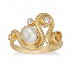 RABINOVICH GOUD OP ZILVER RING MET PAREL & ZIRKONIA - HAPPY BOW - 77803365 - 219470 RABINOVICH GOUD OP ZILVER RING MET PAREL & ZIRKONIA - HAPPY BOW - 77803365 - 219470