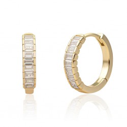 SPARKLING JEWELS GOLD HUGGIES HORIZONTAL CZ - 226427 SPARKLING JEWELS GOLD HUGGIES HORIZONTAL CZ - 226427