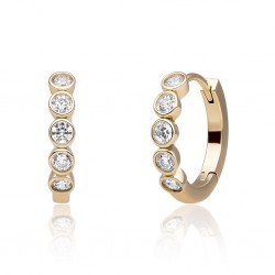 SPARKLING JEWELS EARRINGS TUBE HUGGIES GOLD - CZ - 230417 SPARKLING JEWELS EARRINGS TUBE HUGGIES GOLD - CZ - 230417