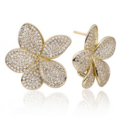 SPARKLING JEWELS EARRINGS FLORA PUSH BACK GOLD - CZ - 230404 SPARKLING JEWELS EARRINGS FLORA PUSH BACK GOLD - CZ - 230404