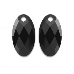 SPARKLING JEWELS EARSTONES LARGE LEAF ONYX - 232023