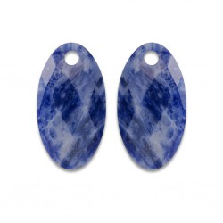 SPARKLING JEWELS EARSTONES LARGE LEAF - SOLDALITE - 232027