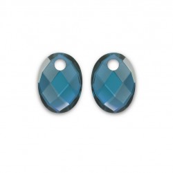 SPARKLING JEWELS EARSTONES MEDIUM OVAL - OCEAN TOPAZ QUARTZ - 232039