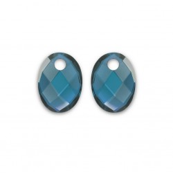 SPARKLING JEWELS EARSTONES MEDIUM OVAL - OCEAN TOPAZ QUARTZ - 232039