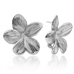 SPARKLING JEWELS EARRINGS FLORA PUSH BACK SILVER - 230405 SPARKLING JEWELS EARRINGS FLORA PUSH BACK SILVER - 230405