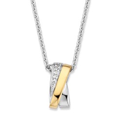 EXCELLENT ZILVER MET GOUDEN HANGER MET ZIRKONIA - 217839 EXCELLENT ZILVER MET GOUDEN HANGER MET ZIRKONIA - 217839
