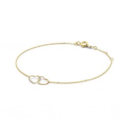 JACKIE GOUDEN ARMBAND - DOUBLE HEART - 224617