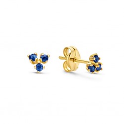 JACKIE GOUDEN OORSTEKERS - TRIANGLE SAPPHIRE STUDS - 224616