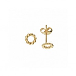 JACKIE GOUDEN OORSTEKERS - BUBBLY CIRCLE STUDS - 213074