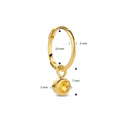 JACKIE GOUDEN OORRING SINGLE HOOP CITRINE - 226139 JACKIE GOUDEN OORRING SINGLE HOOP CITRINE - 226139