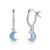 LAPETRA ZILVEREN PARELMOER OORRINGEN - BLAUWE MAAN - 219562