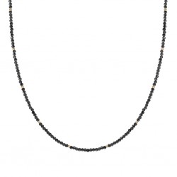 SPARKLING JEWELS COLLIER BEADED ONYX 2MM 42 CM - 227093