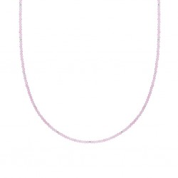 SPARKLING JEWELS COLLIER 2MM ROSE QUARTZ SILVER - 230446