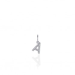 ZILVEREN ALFABET HANGER MET CUBIC ZIRKONIA - A - 215273 ZILVEREN ALFABET HANGER MET CUBIC ZIRKONIA - A - 215273