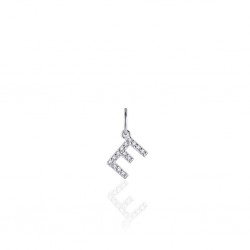ZILVEREN ALFABET HANGER MET CUBIC ZIRKONIA - E - 216573 ZILVEREN ALFABET HANGER MET CUBIC ZIRKONIA - E - 216573