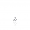 ZILVEREN ALFABET HANGER MET CUBIC ZIRKONIA - F - 215278