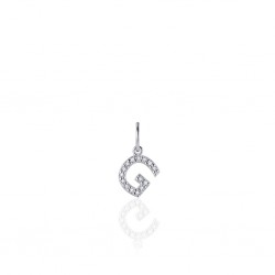 ZILVEREN ALFABET HANGER MET CUBIC ZIRKONIA - G - 215279 ZILVEREN ALFABET HANGER MET CUBIC ZIRKONIA - G - 215279