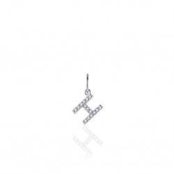 ZILVEREN ALFABET HANGER MET CUBIC ZIRKONIA - H - 215280 ZILVEREN ALFABET HANGER MET CUBIC ZIRKONIA - H - 215280