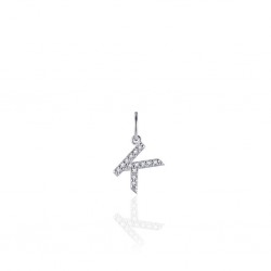 ZILVEREN ALFABET HANGER MET CUBIC ZIRKONIA - K - 215283 ZILVEREN ALFABET HANGER MET CUBIC ZIRKONIA - K - 215283