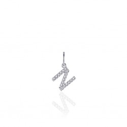 ZILVEREN ALFABET HANGER MET CUBIC ZIRKONIA - N - 215286 ZILVEREN ALFABET HANGER MET CUBIC ZIRKONIA - N - 215286