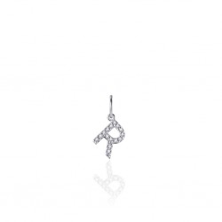 ZILVEREN ALFABET HANGER MET CUBIC ZIRKONIA - R - 215290 ZILVEREN ALFABET HANGER MET CUBIC ZIRKONIA - R - 215290