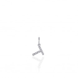 ZILVEREN ALFABET HANGER MET CUBIC ZIRKONIA - T - 215292 ZILVEREN ALFABET HANGER MET CUBIC ZIRKONIA - T - 215292