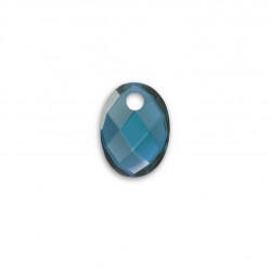 SPARKLING JEWELS PENDANT - MEDIUM OVAL OCEAN TOPAZ QUARTZ - 232168
