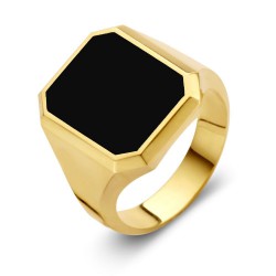 EXCELLENT GEELGOUDEN MASSIEVE ZEGELRING MET ZWARTE ONYX - RE131031 - 217852 EXCELLENT GEELGOUDEN MASSIEVE ZEGELRING MET ZWARTE ONYX - RE131031 - 217852