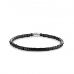 REBEL & ROSE ARMBAND - SLICES - THE BLACK STONE - 4MM - L - 221670 REBEL & ROSE ARMBAND - SLICES - THE BLACK STONE - 4MM - L - 221670