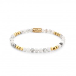 REBEL & ROSE ARMBAND - GOLD & VIRGIN WHITE - 4MM - S - 221622 REBEL & ROSE ARMBAND - GOLD & VIRGIN WHITE - 4MM - S - 221622