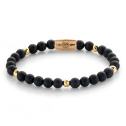 REBEL & ROSE ARMBAND - MATT BLACK MADONNA - 6MM - M - 224689 REBEL & ROSE ARMBAND - MATT BLACK MADONNA - 6MM - M - 224689