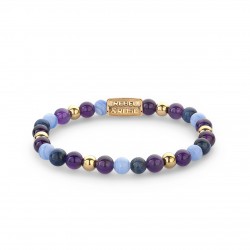 REBEL & ROSE ARMBAND - ARE VIOLETS BLUE (18K PLATED) - 6MM - S - 225111 REBEL & ROSE ARMBAND - ARE VIOLETS BLUE (18K PLATED) - 6MM - S - 225111