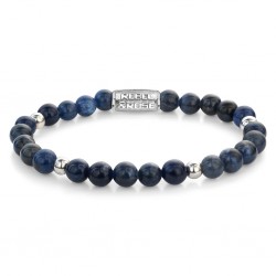 REBEL & ROSE ARMBAND MIDNIGHT BLUE SILVER - 6MM- M - 231397 REBEL & ROSE ARMBAND MIDNIGHT BLUE SILVER - 6MM- M - 231397